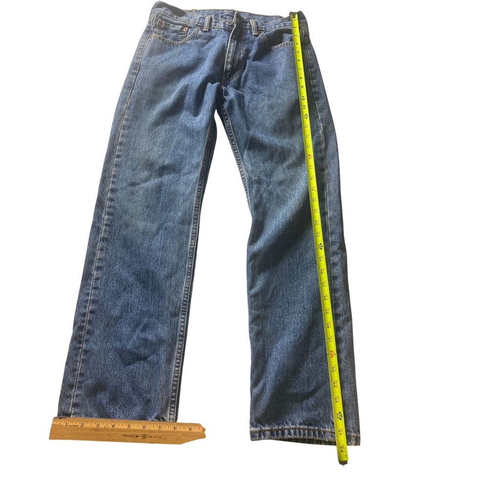 Levis 505 Regular Fit Jeans Mens W30 L30 Blue Straight Leg Denim Vintage Wash